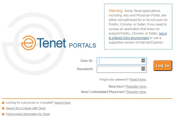 eTenet Login Employee portal