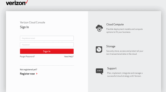 Verizon cloud login