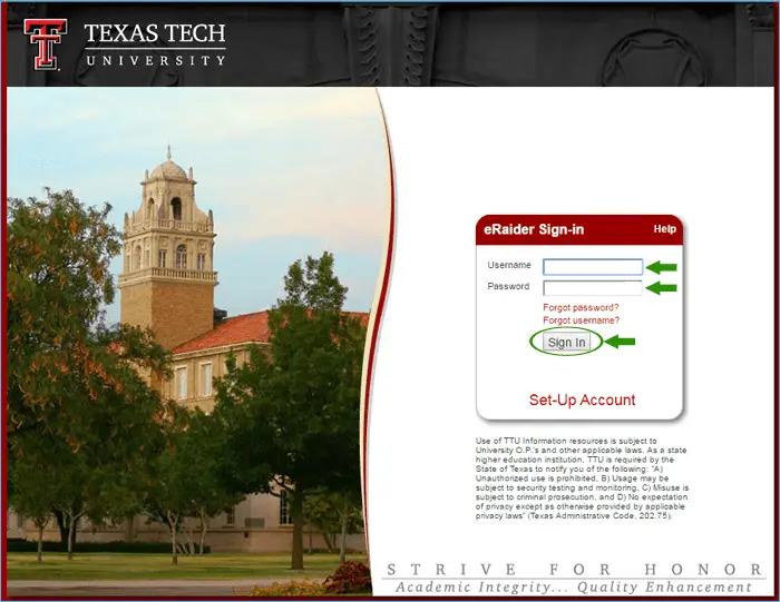 Texas Tech University Login