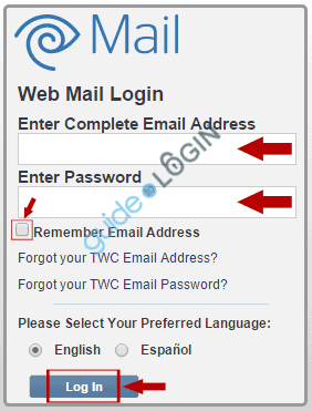 Webmail Roadrunner login menu at webmail.roadrunner.com