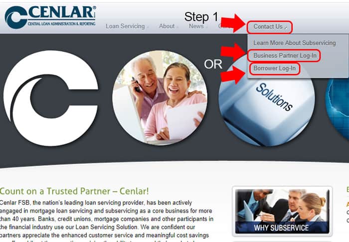 screenshot of cenlar homepage