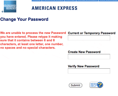 Amex Password
