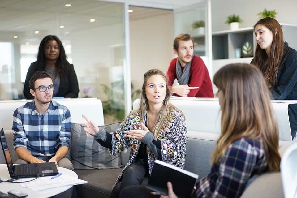 group of people having a metting